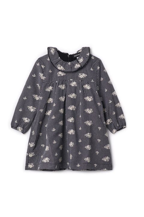 Checkered Embroidered A-Line Dress (Toddler, Little Kid & Big Kid)