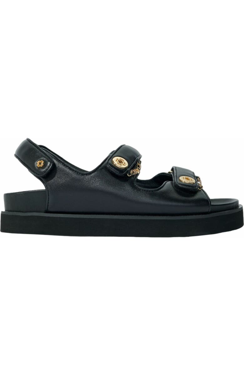 maje Flat leather sandals, Main, color,