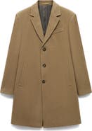 MANGO Slim Fit Wool Blend Overcoat
