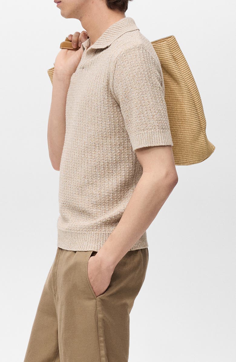MANGO Johnny Collar Knit Polo, Alternate, color, 