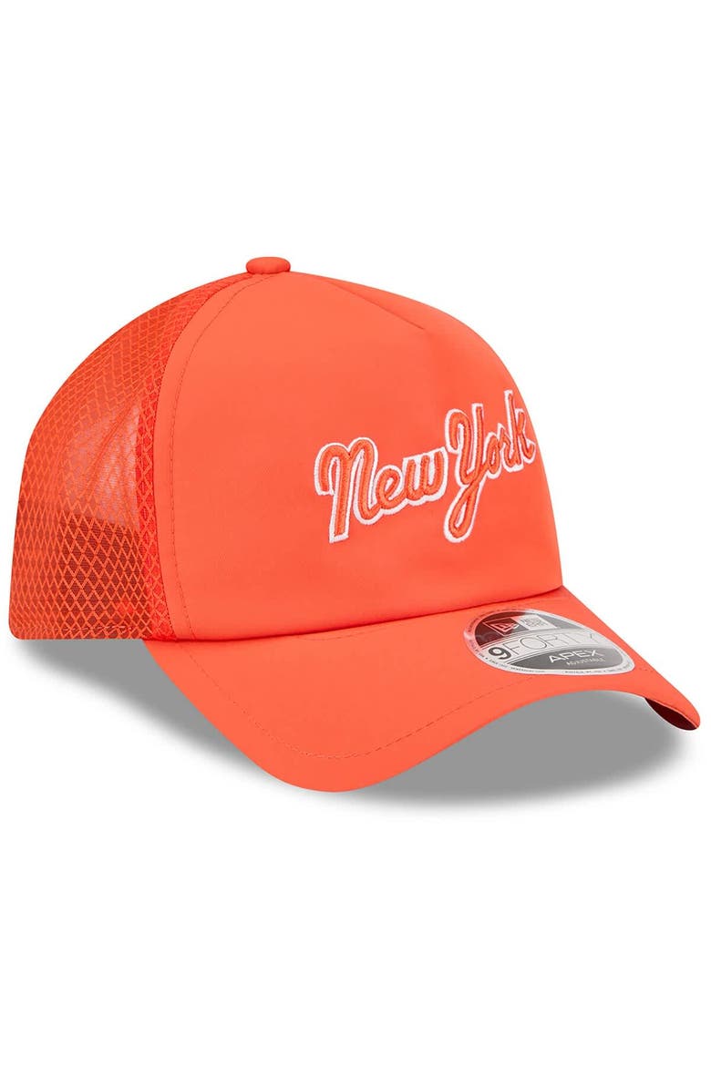 Men's New Era Orange New York Mets 2026 Batting Practice Apex 9FORTY Adjustable Trucker Hat, Alternate, color, Orange