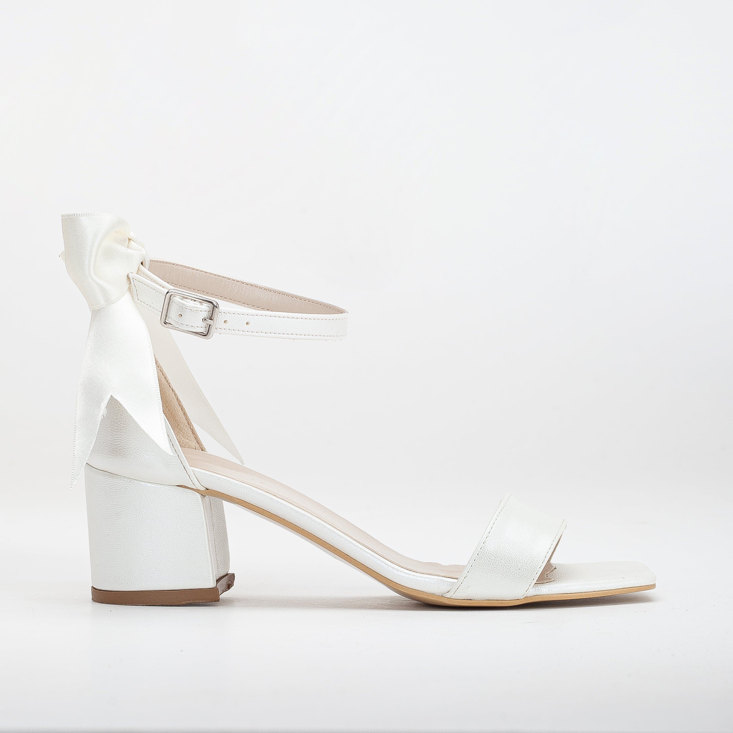 Forever & Always Shoes Rochelle Ivory Bridal Sandals with Ribbon, Main, color, Ivory