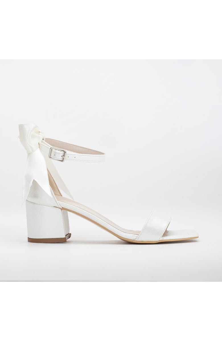 Forever & Always Shoes Rochelle Ivory Bridal Sandals with Ribbon, Main, color, Ivory