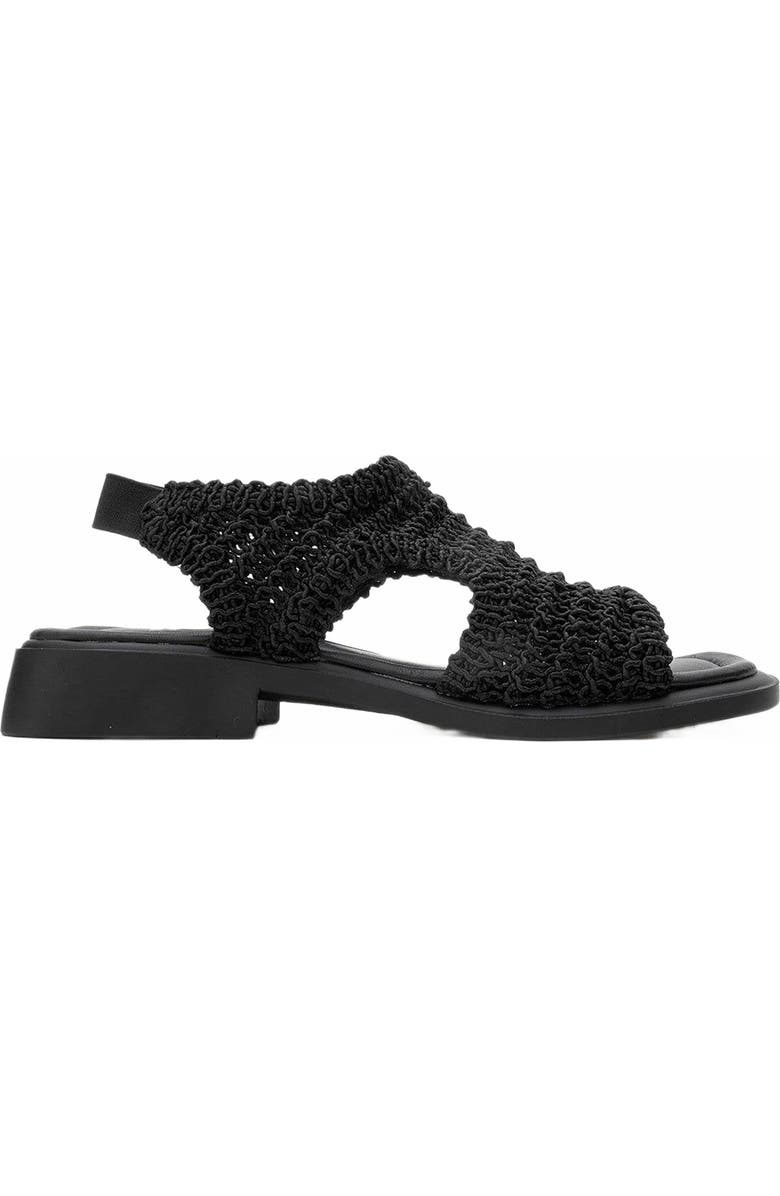 Forever & Always Shoes Weave Leather Woven Sandal, Alternate, color, Black Leather
