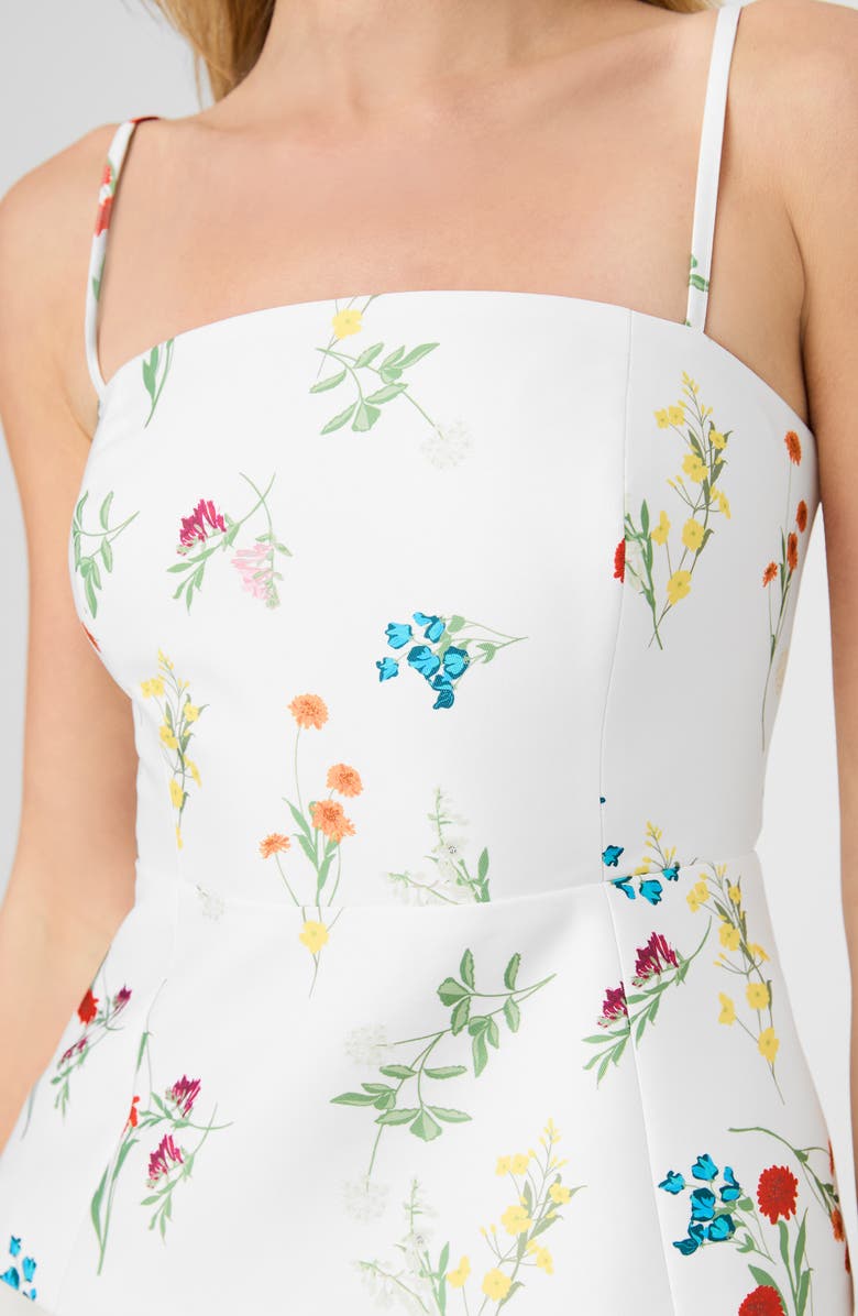 French Connection Christine Floral Taffeta Peplum Top, Alternate, color, Christine Flower Summer White