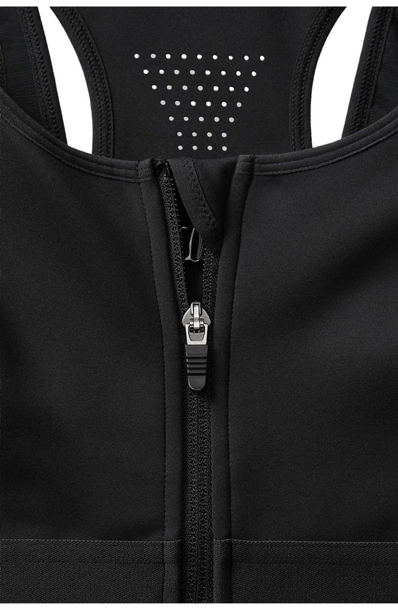 Fabletics Women's Front Zip High Impact Sports Bra, Alternate, color, Black