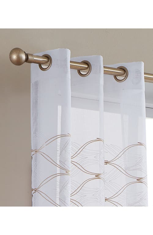 Dainty Home Set Of 2 Print Sheer Curtain Panels In Gold