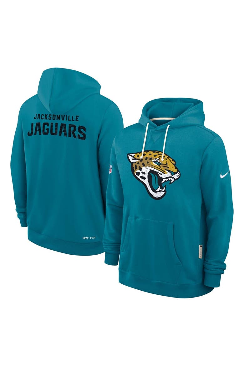 Men's Nike Teal Jacksonville Jaguars Sideline Standard Issue Initial Home Dri-FIT Hoodie, Alternate, color, Teal