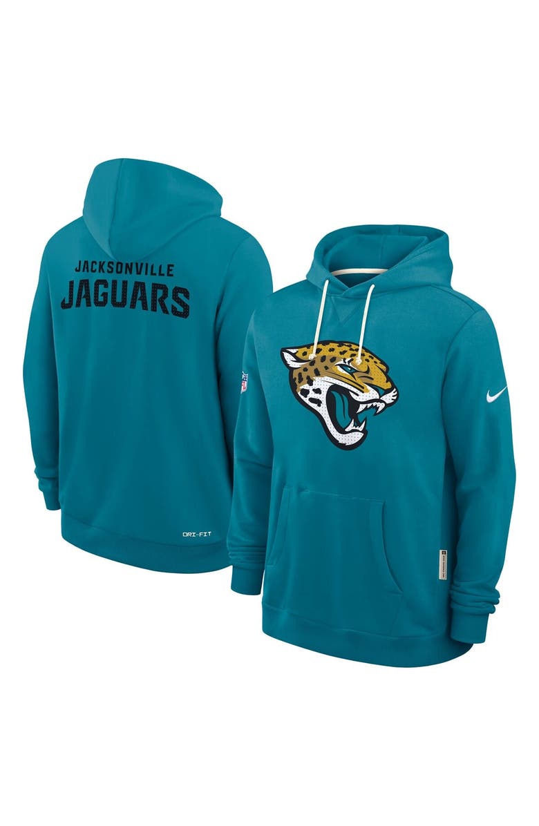 Nike Men's Nike Teal Jacksonville Jaguars Sideline Standard Issue Initial Home Dri-FIT Hoodie, Alternate, color, Teal
