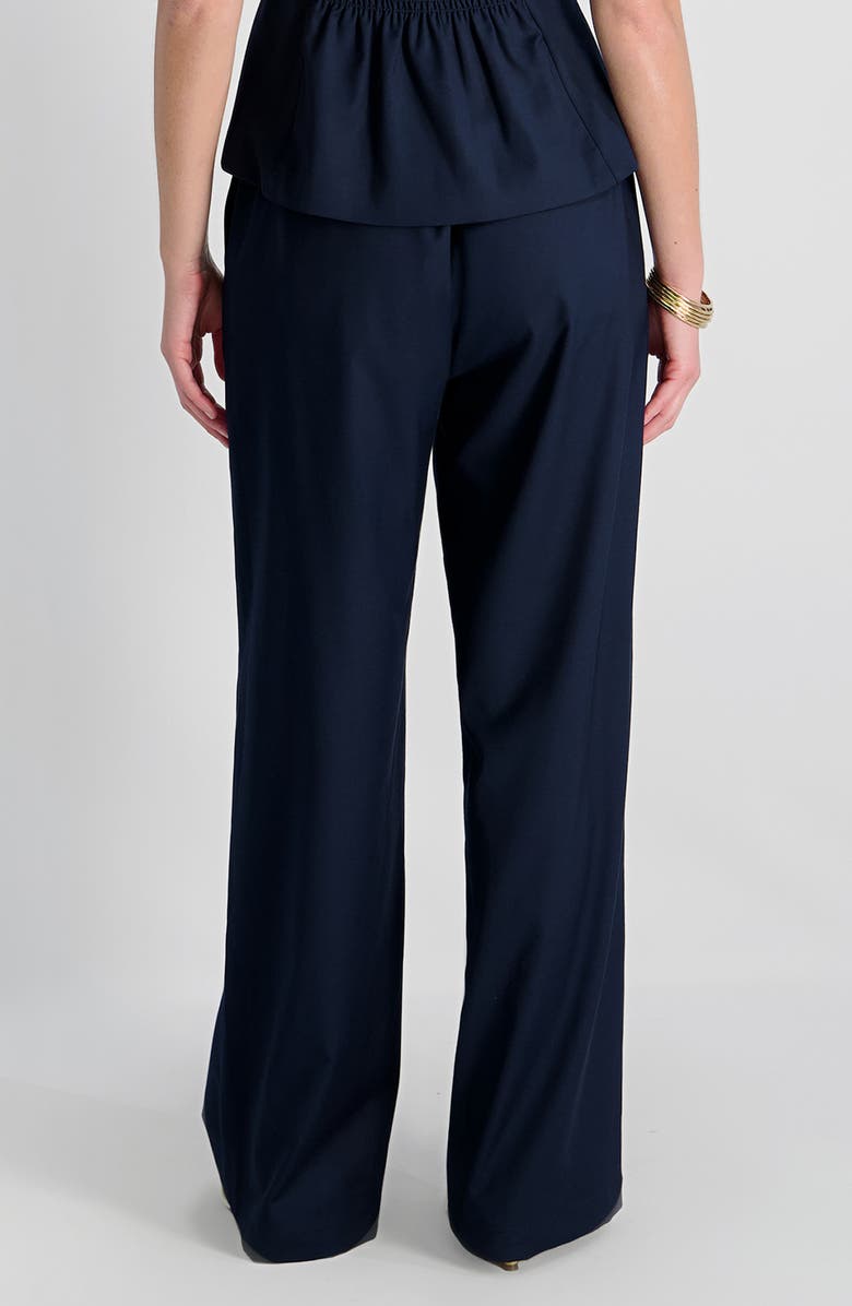 French Connection Wide Leg Twill Pants, Alternate, color, Marine