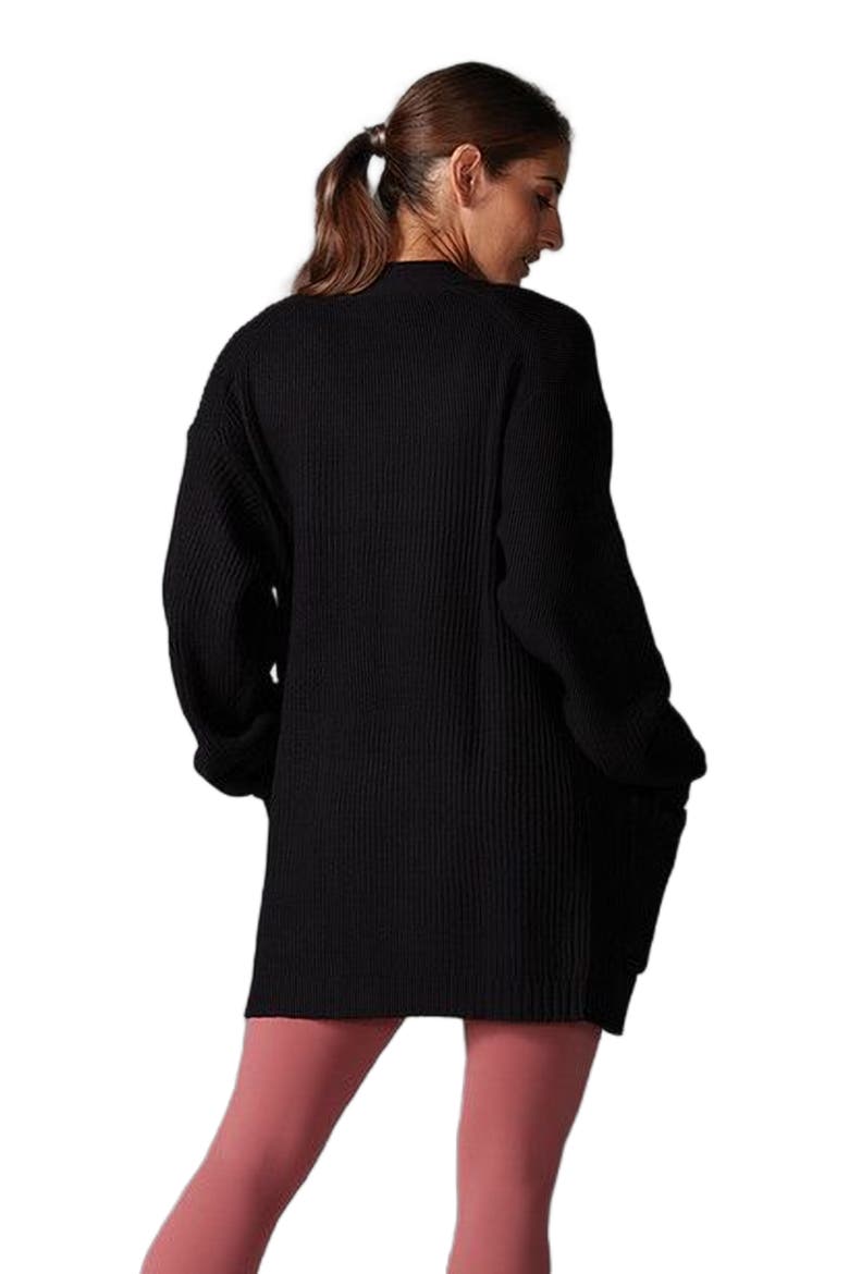 Alpine Long Cardigan, Alternate, color, EBONY