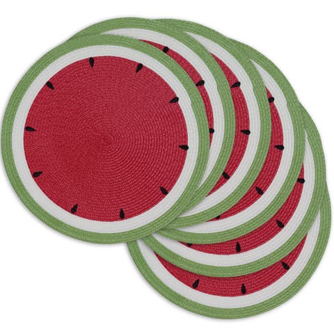 Summer Day Watermelon Round Placemats Set/6