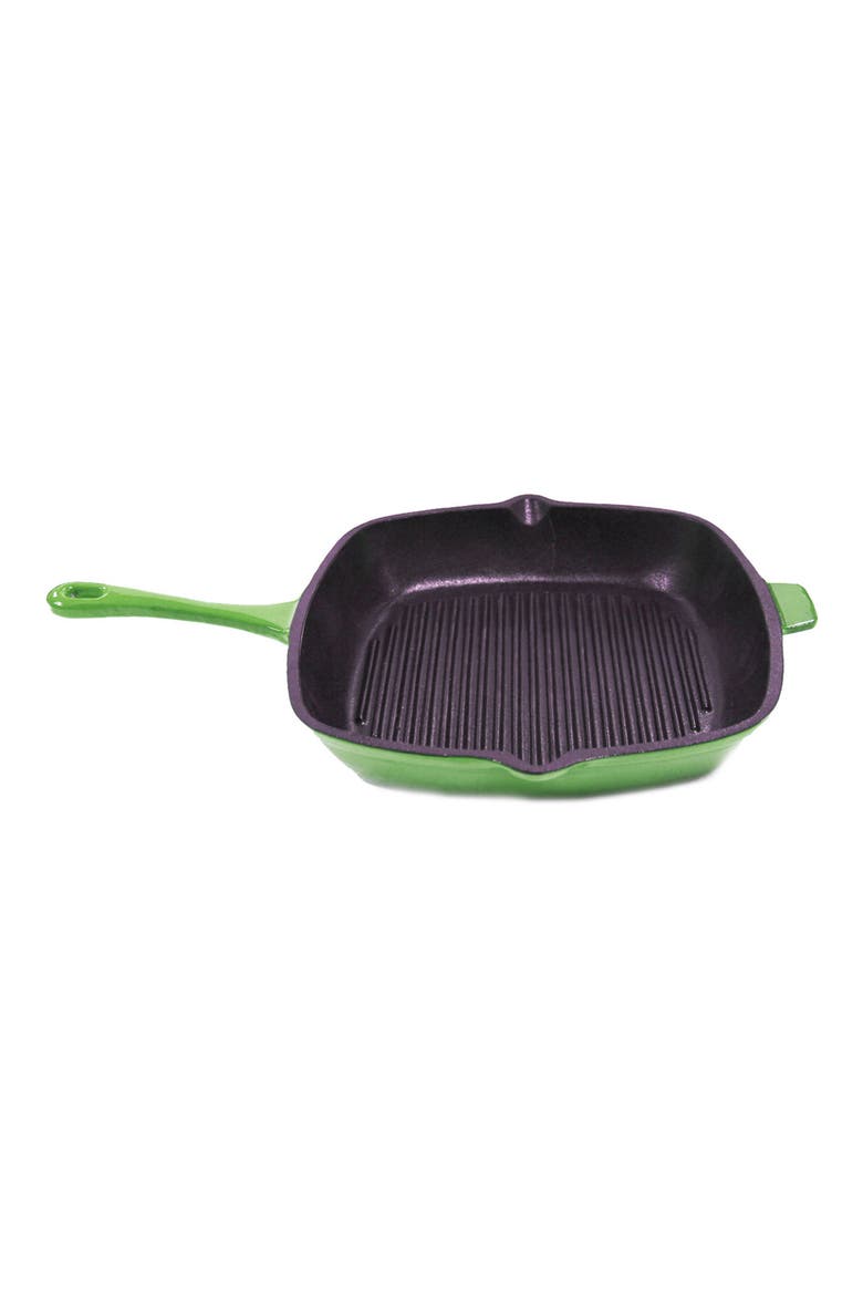 INTERNATIONAL Neo 11" Cast Iron Green Grill Pan, Main, color, GREEN