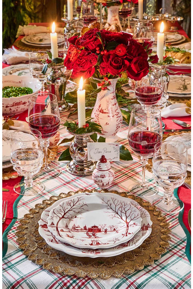 Country Estate Winter Frolic 4-Piece Dinnerware Set, Alternate, color, RUBY