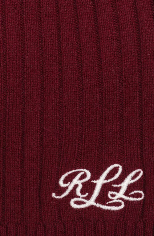 Ralph Lauren Lauren Signature Cashmere Beanie In Burgundy