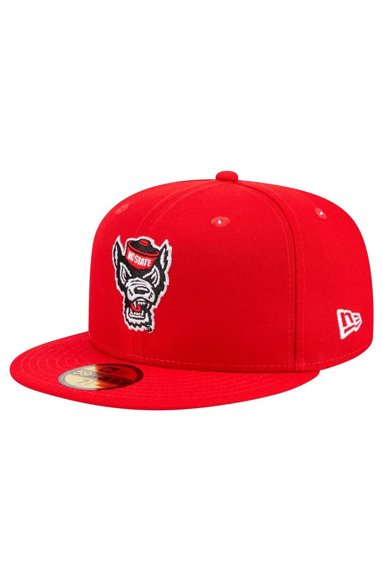 New Era Men's New Era Red NC State Wolfpack 59FIFTY Fitted Hat, Main, color, 