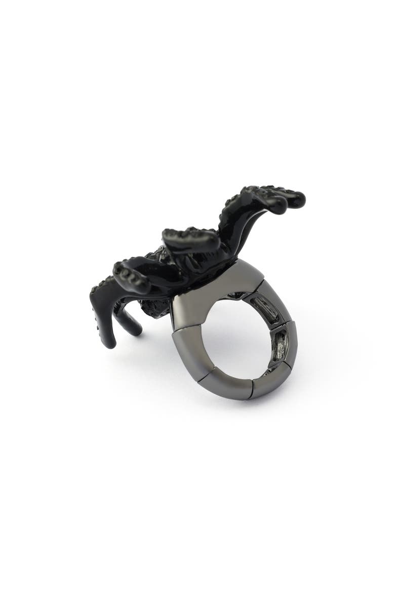 Spider Cocktail Ring, Alternate, color, BLACK