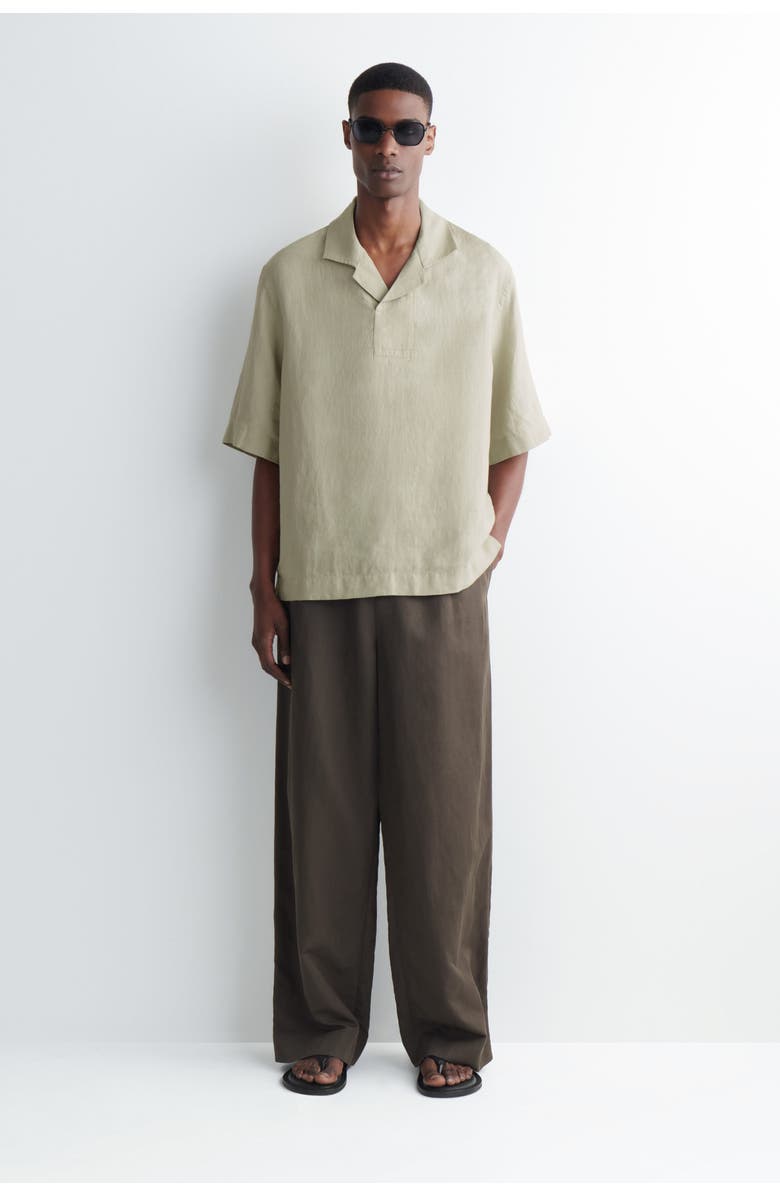 COS Linen Popover Shirt, Alternate, color, Beige