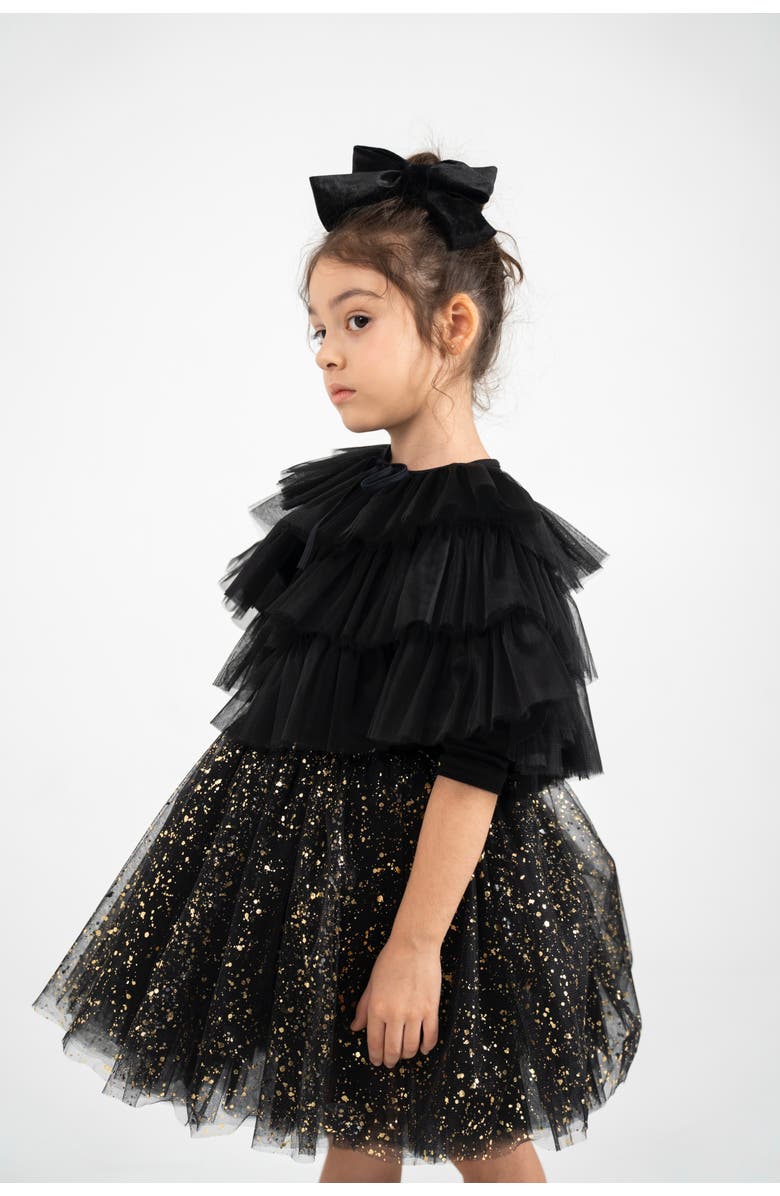 Mini Celebrities Blair Tulle Dress Set, Alternate, color, Black Sparkle
