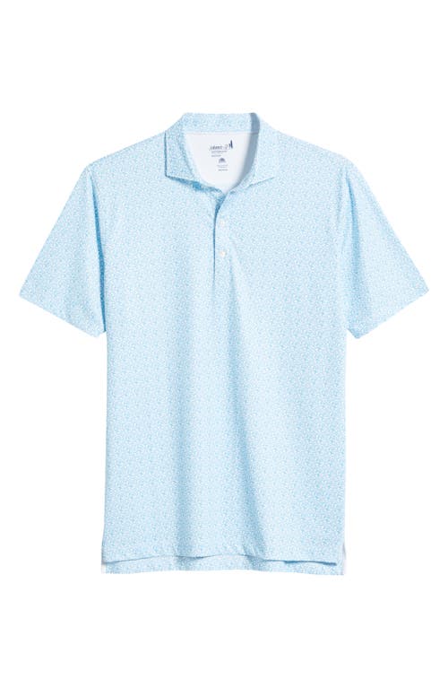 Johnnie-o Springwood Scatter Print Prep-formance Golf Polo In Grotto