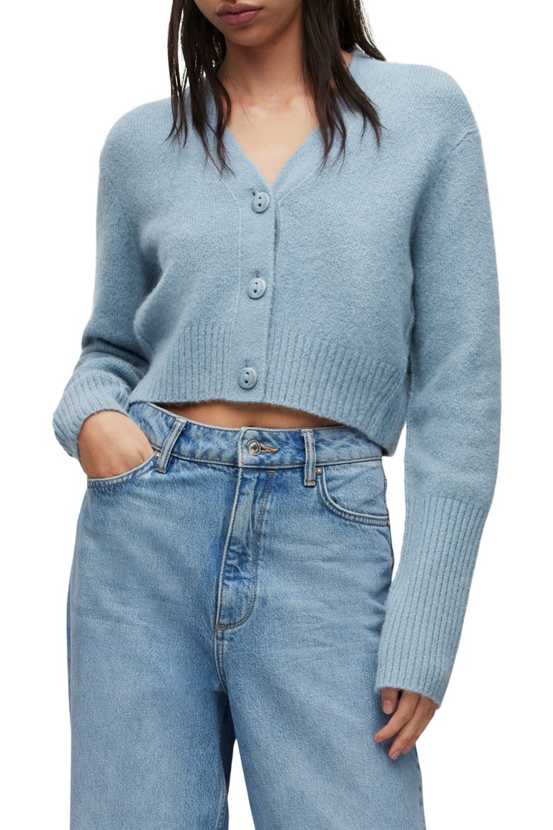 Wick Crop Cardigan, Main, color, BLUE SLATE
