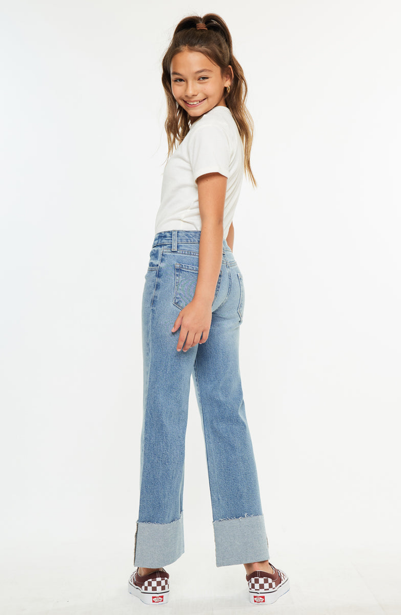 KanCan Emma Mid Rise Kids Wide Flare Leg Jeans, Alternate, color, 