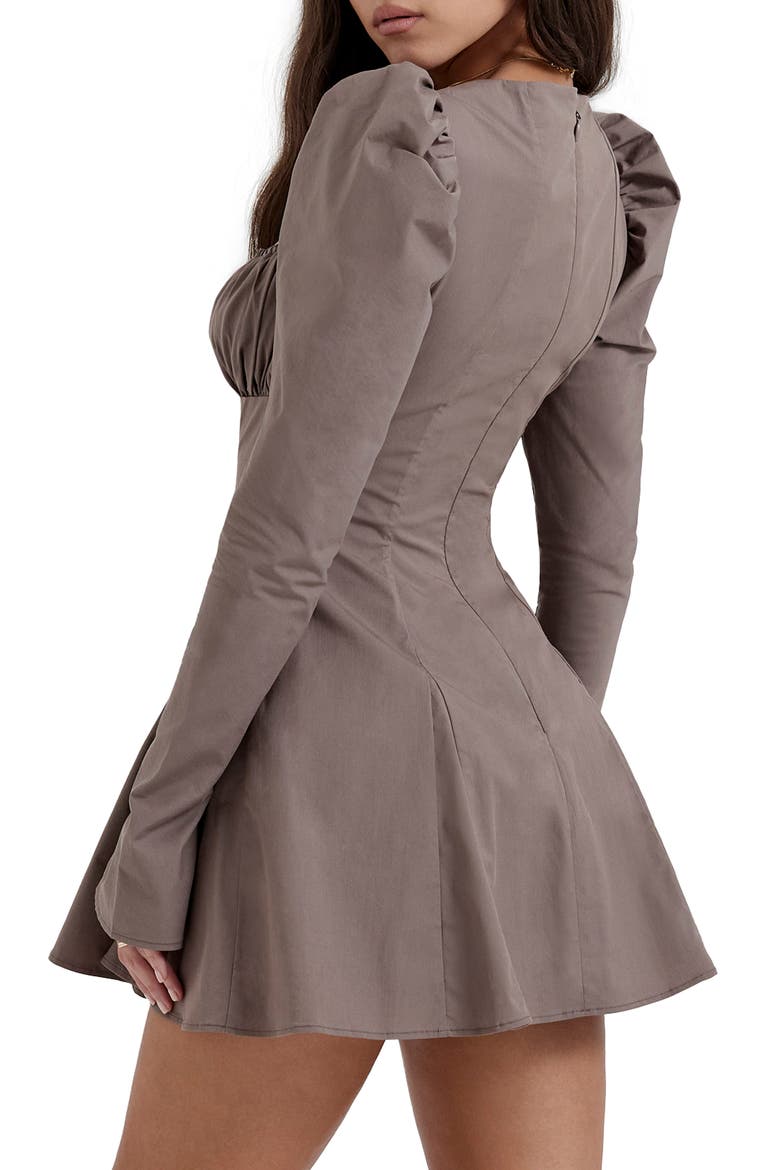 Carlina Long Sleeve Cotton Blend Dress, Alternate, color, MOCHA