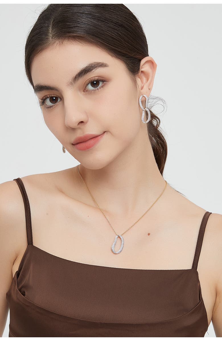 Classicharms Infinity Pavé Ovate Loop Hoop Earrings, Alternate, color, Gold