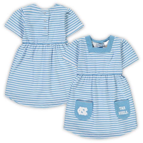 Girl's Toddler Carolina Blue North Carolina Tar Heels Striped Dress with Pockets
