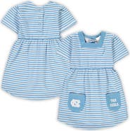 LITTLE KING Girl's Toddler Carolina Blue North Carolina Tar Heels Striped Dress with Pockets