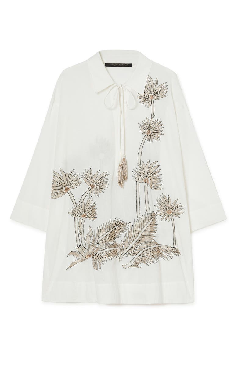 Marina Rinaldi Goya Beaded Jacket, Alternate, color, Optical White