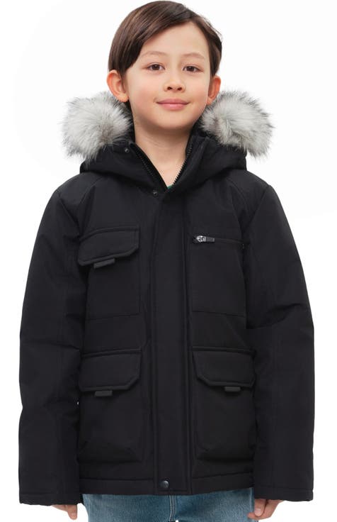 Kids' Parka Coat with Detachable Trim