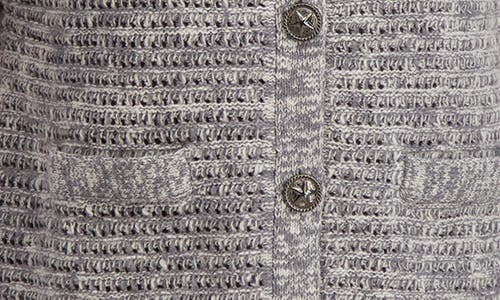 Lucky Brand Short Sleeve Cotton Cardigan In Gray