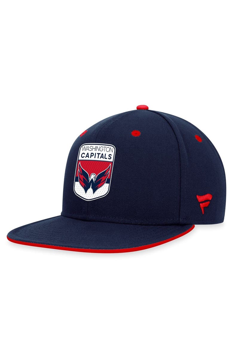FANATICS Men's Fanatics Branded Navy Washington Capitals 2023 NHL Draft Snapback Hat, Main, color,