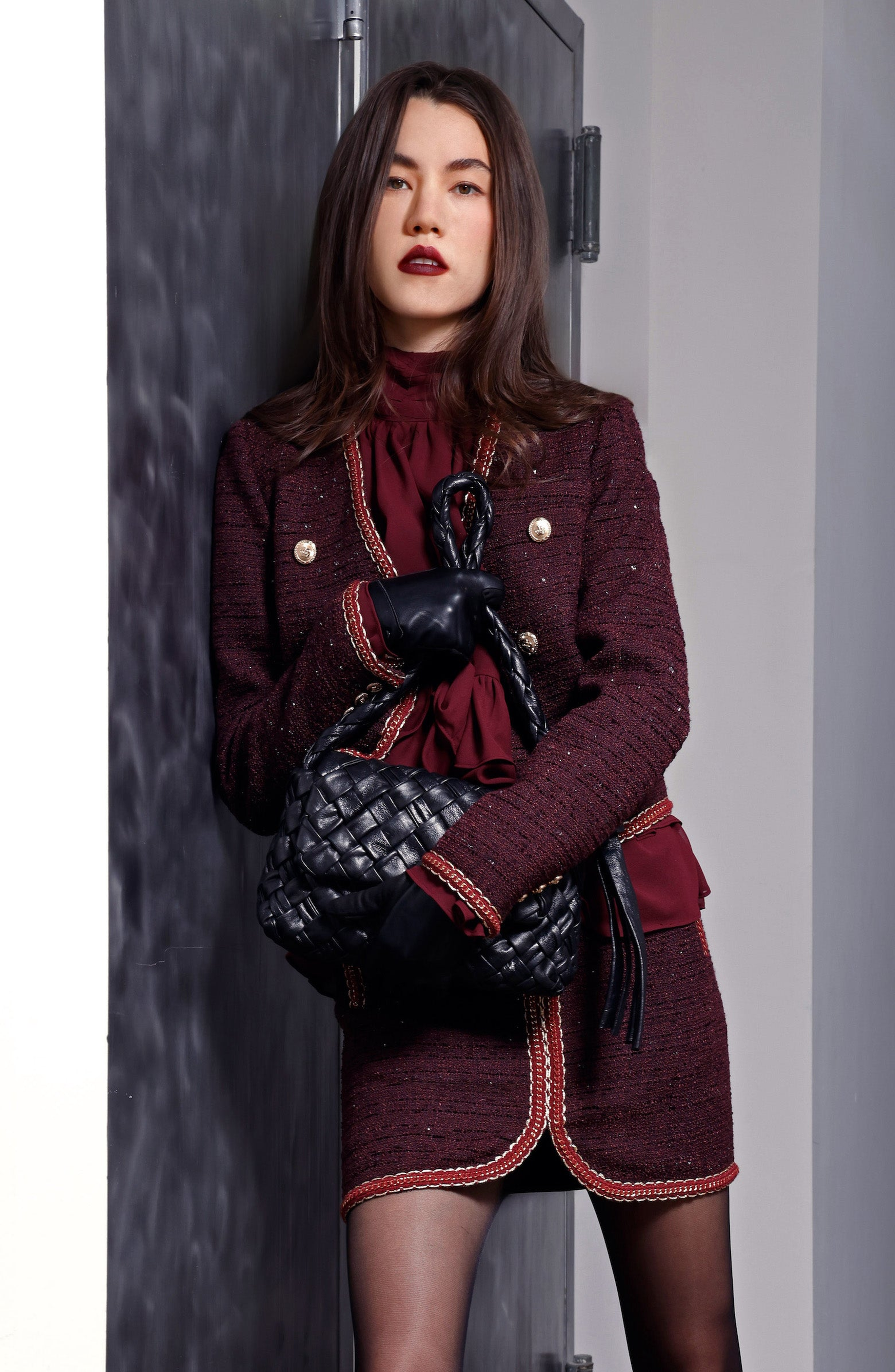 Walter Baker Halston Woven Flap Shoulder Bag, Alternate, color, 