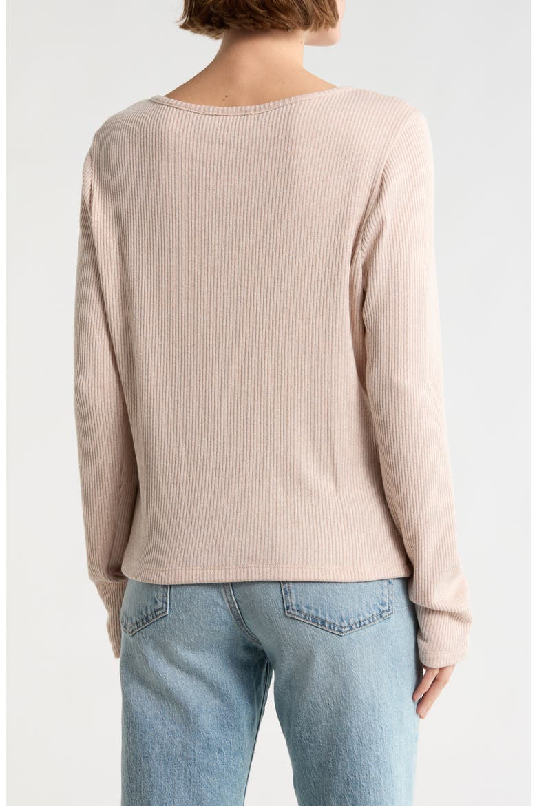 Button Detail Ribbed Top, Alternate, color, OATMEAL