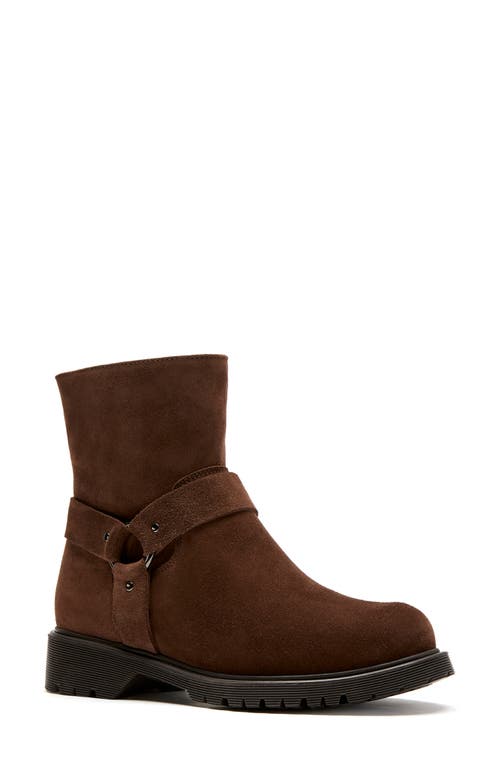 La Canadienne Hyatt Waterproof Genuine Shearling Lined Bootie in Brunette Suede 