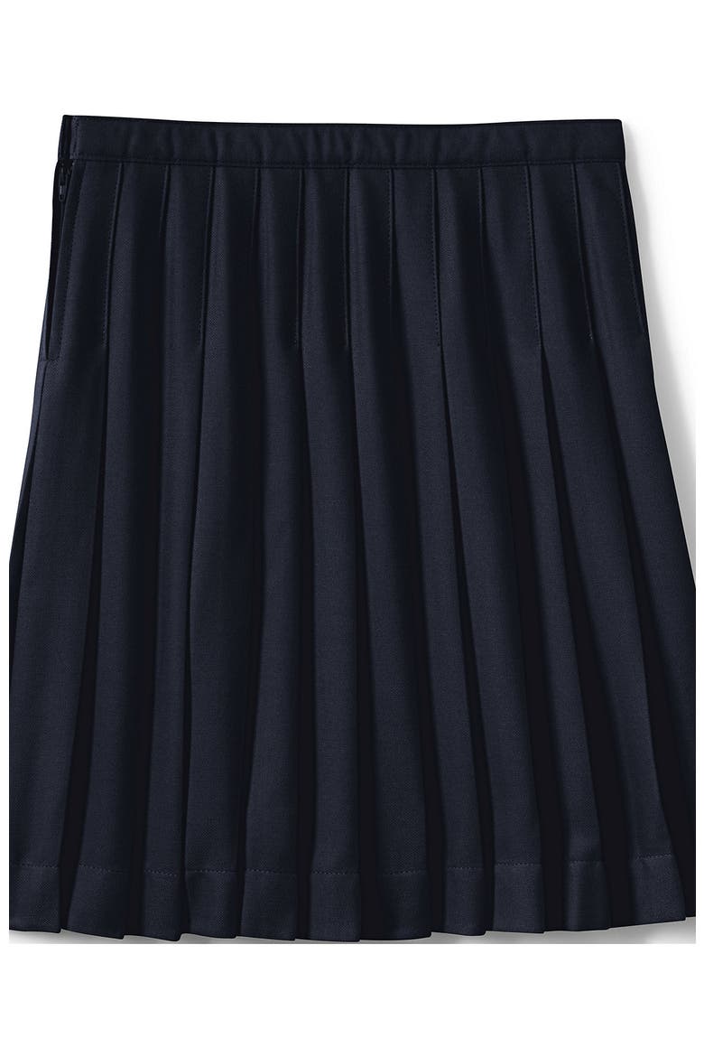 School Uniform Girls Solid Pleated Skirt Below the Knee, Alternate, color, Classic Navy