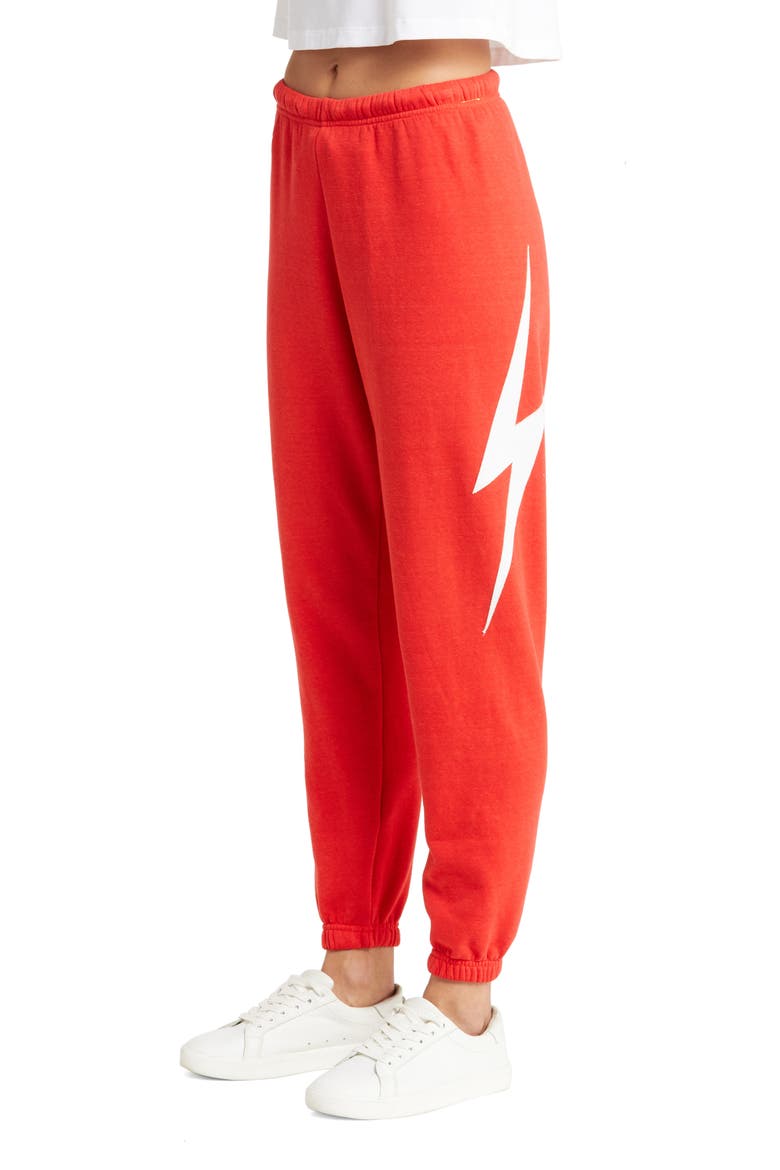 Aviation Nation Bolt Stitch Sweatpants, Alternate, color, RED/ WHITE
