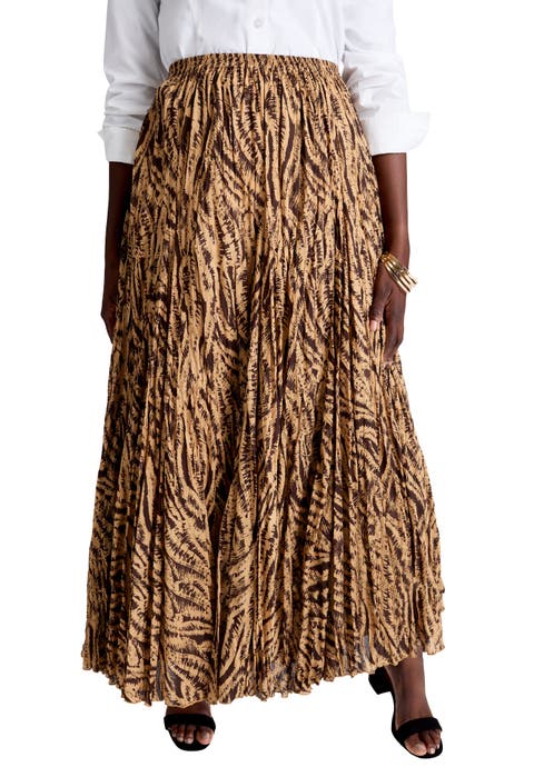 Flowing Crinkled Maxi Skirt (Plus) (Petite Available)
