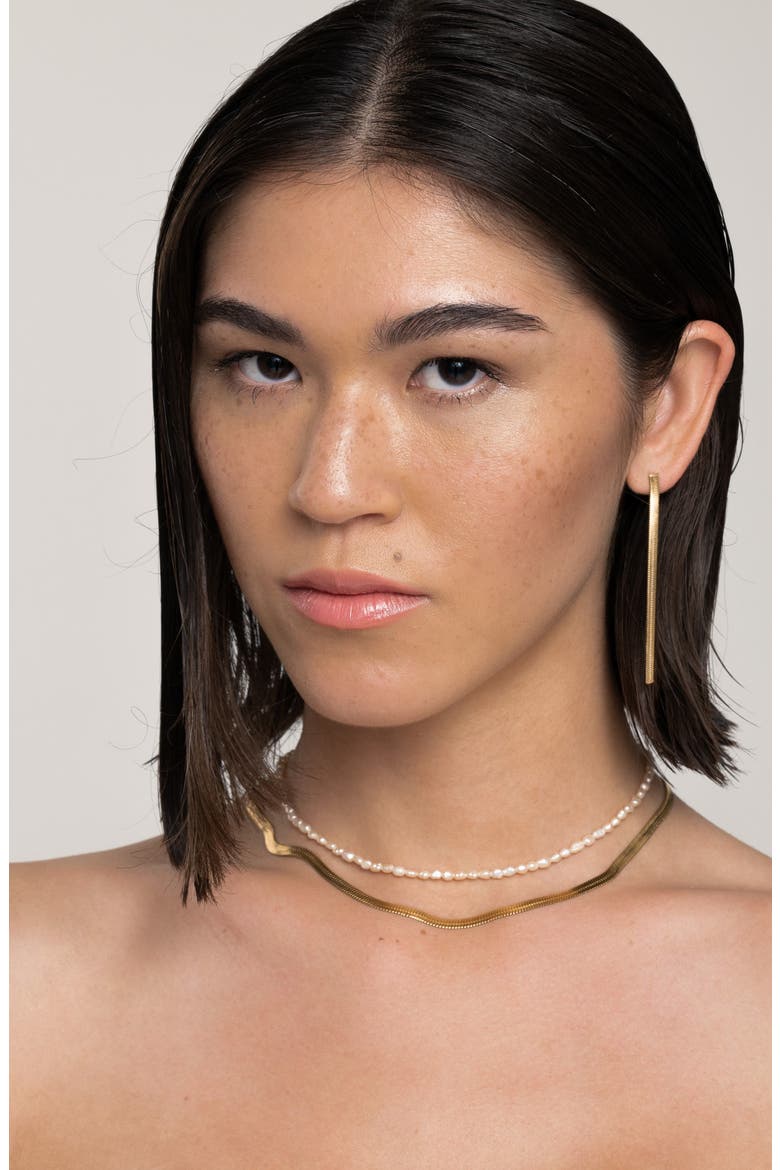 Snake Chain Drop Earrings, Alternate, color, GOLD