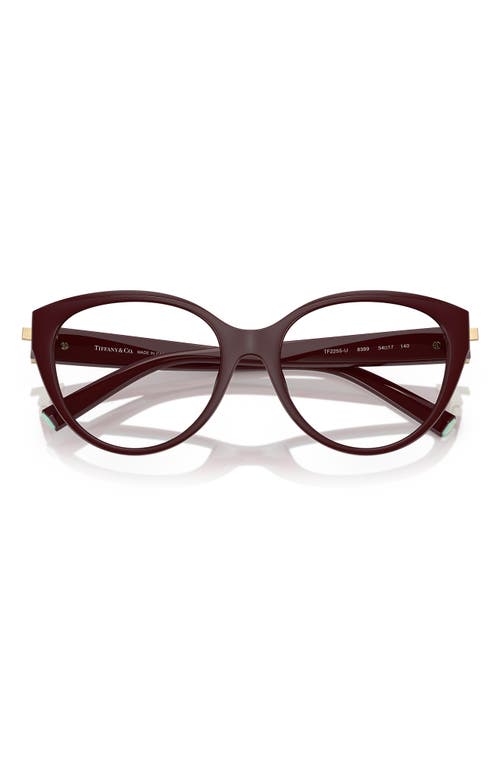 Tiffany & Co . 52mm Cat Eye Optical Glasses In Burgundy