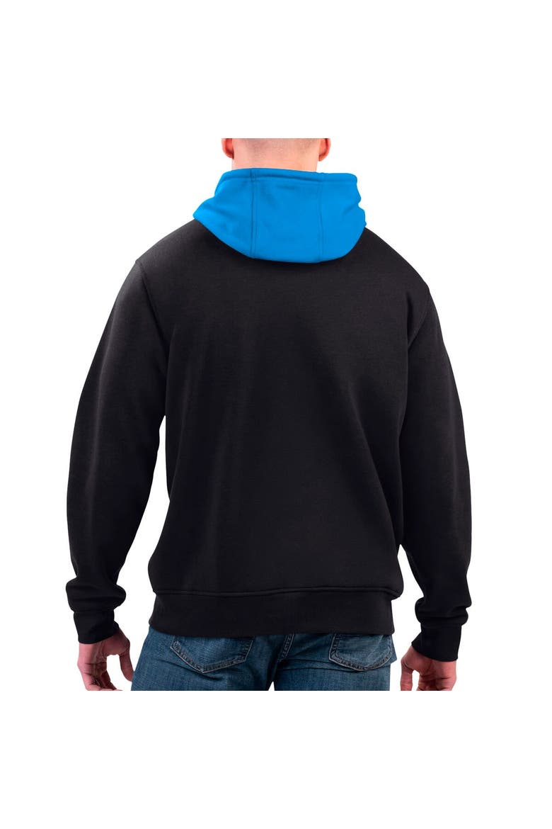 Men's G-III Sports by Carl Banks Black Carolina Panthers Colorblock Pullover Hoodie, Alternate, color, Black