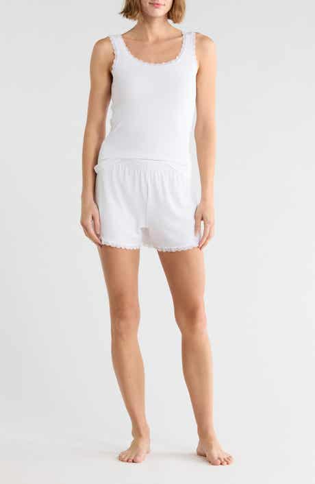 Lace Trim Tank & Shorts Pajamas