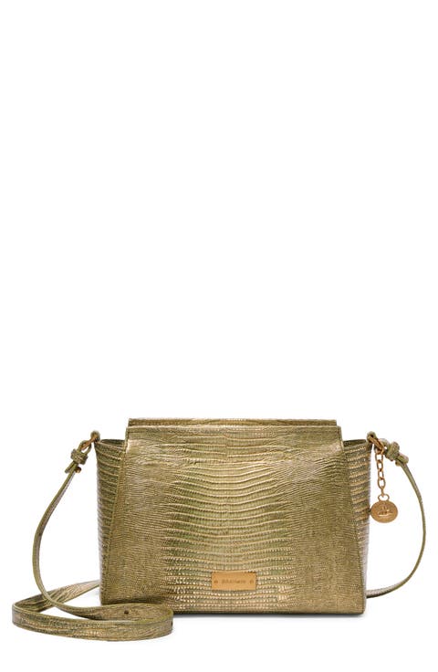 Hillary Croc Embossed Leather Crossbody Bag