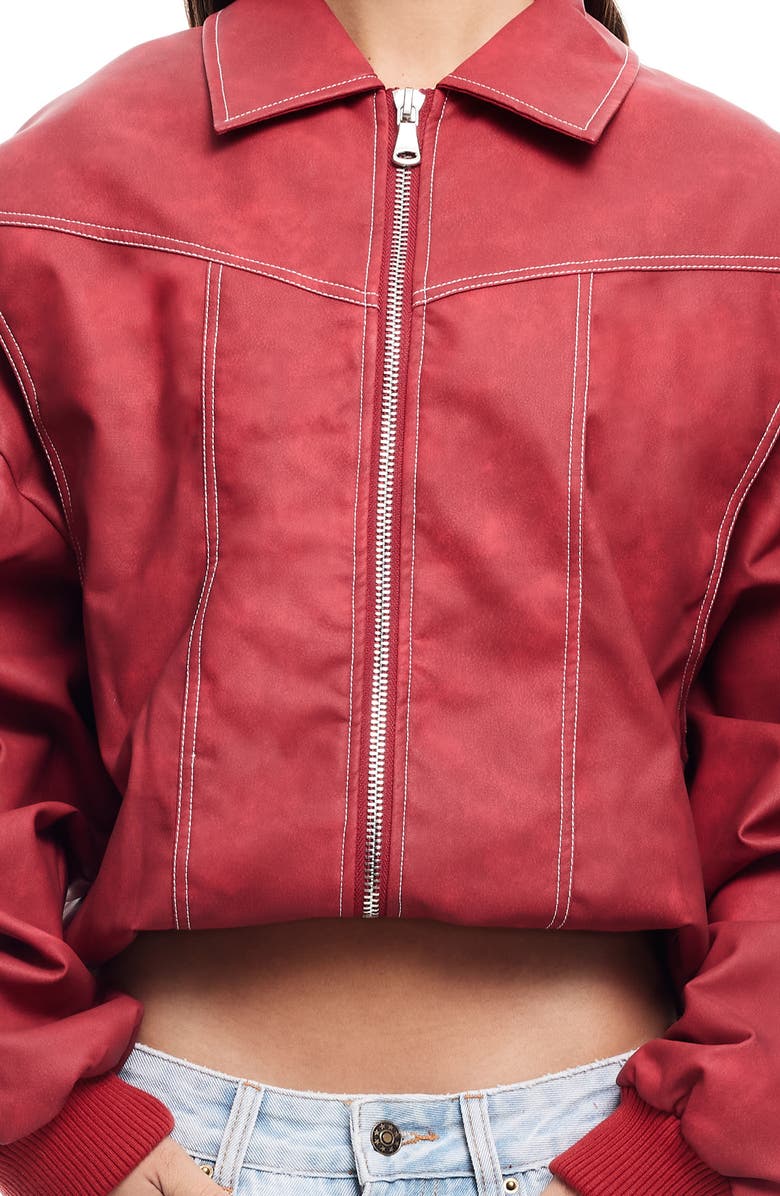 LIONESS Vista Bomber Jacket, Alternate, color, Crimson