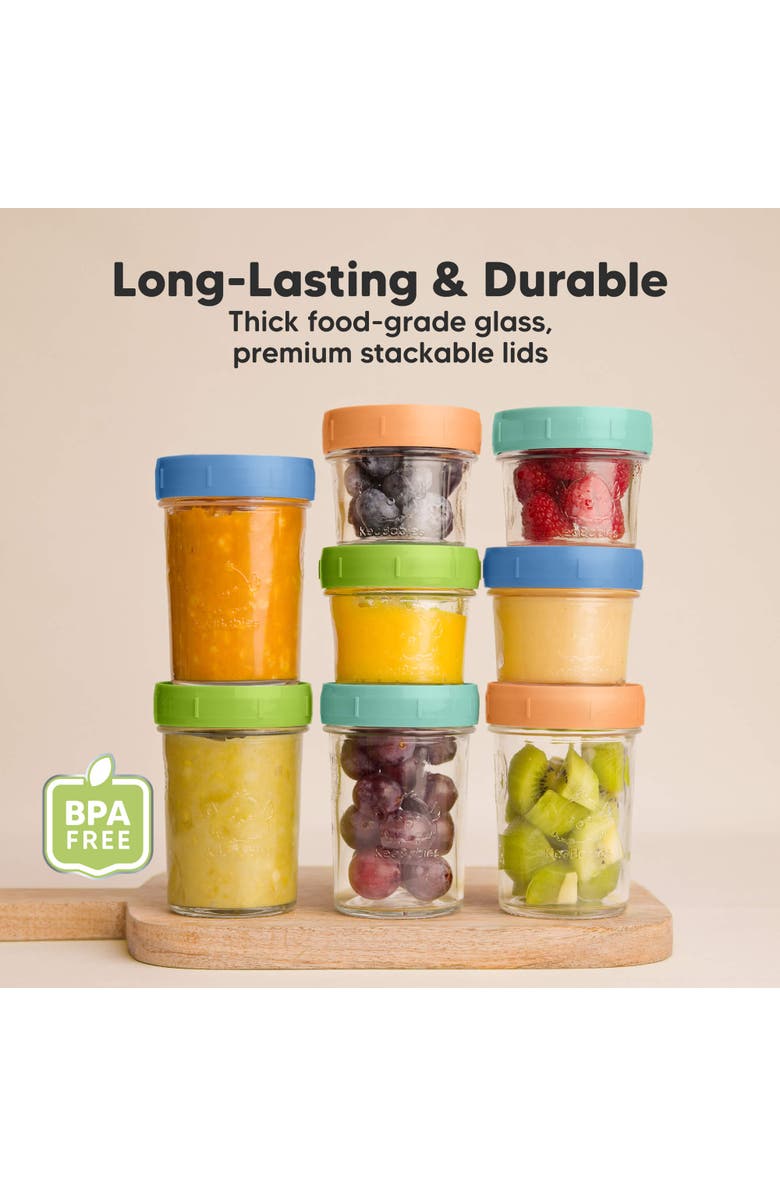 KeaBabies 4-Pack Prep Jars Food Glass Containers, Alternate, color, Kea