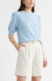 Caslon® Puff Sleeve Wool & Cashmere Sweater