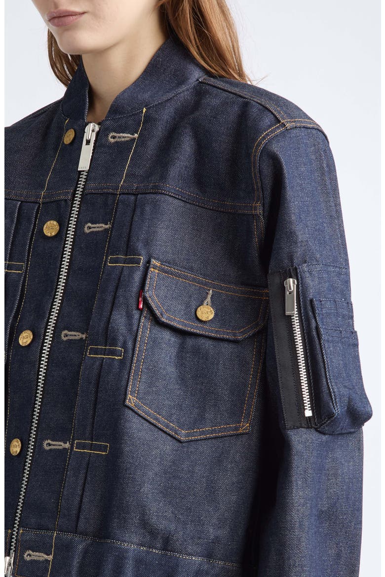 Denim Bomber Jacket, Alternate, color, INDIGO