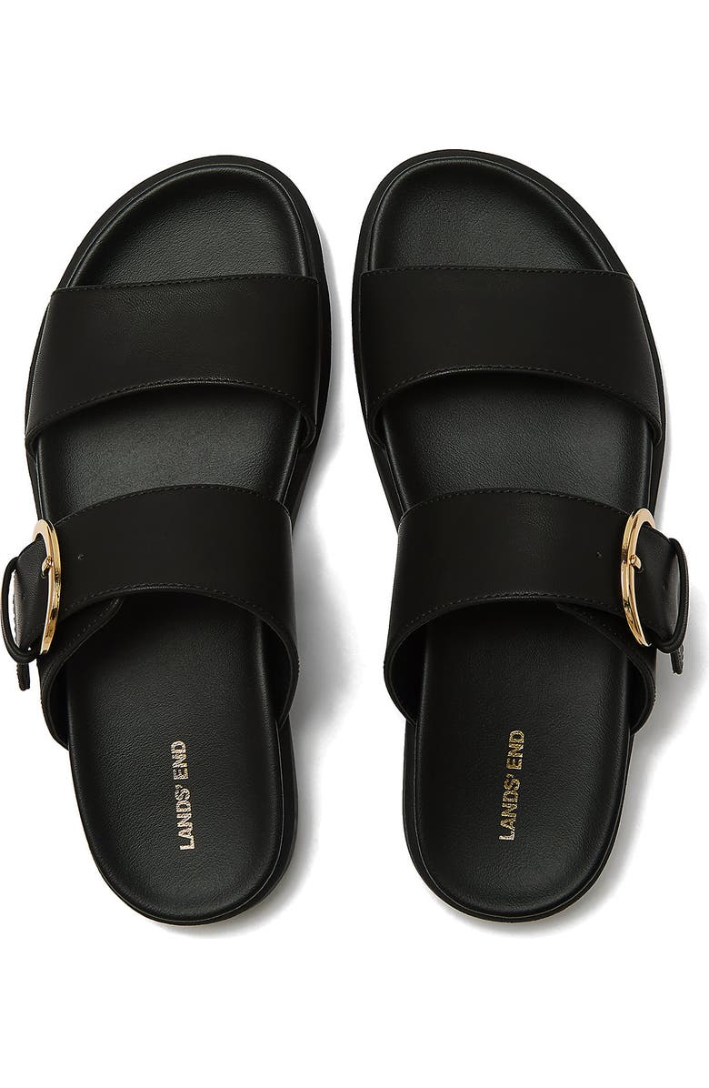 Lands' End All Day Comfort Buckle Slides, Alternate, color, Black